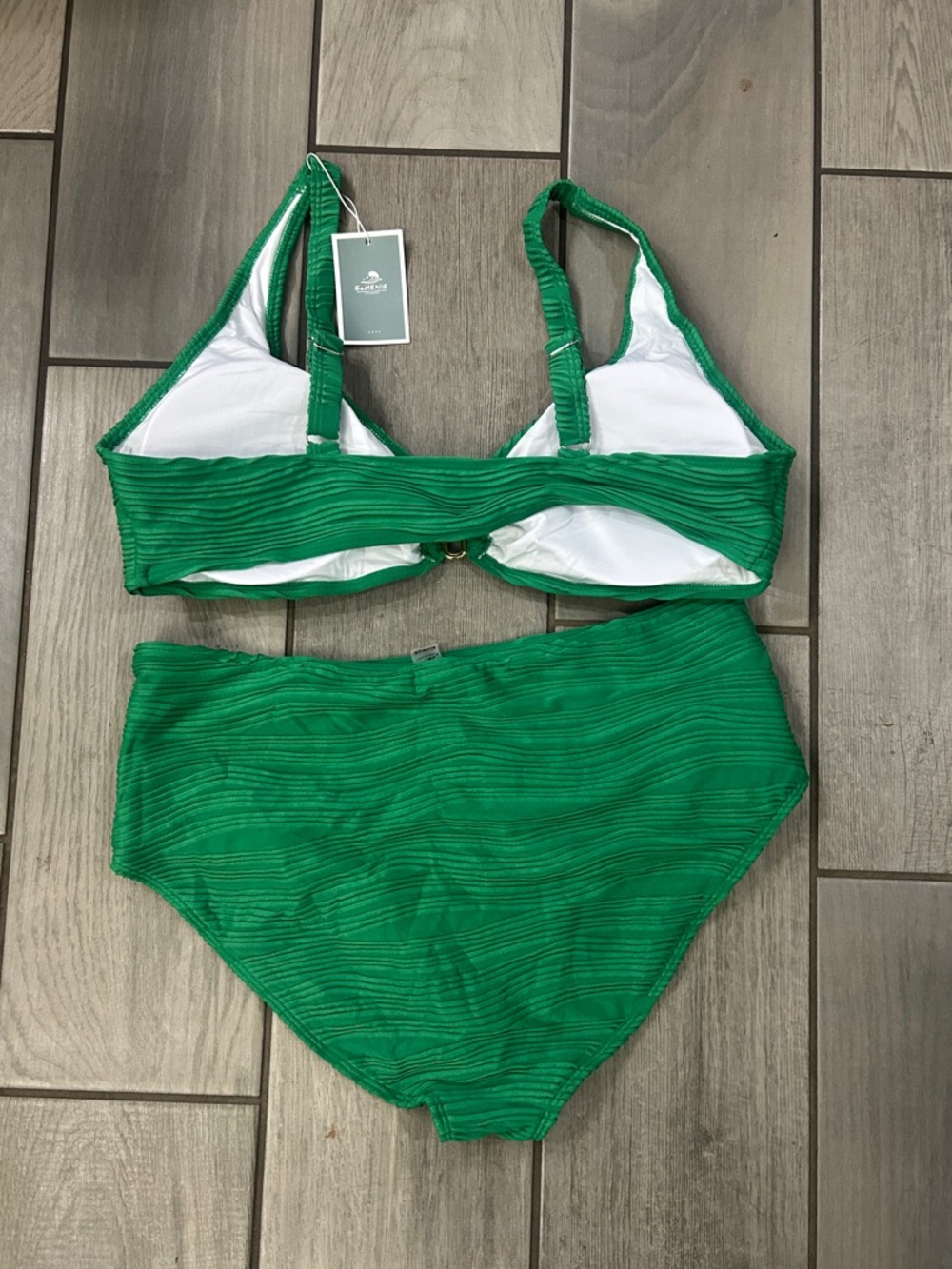 Eomenie Bikini Women’s High Waisted Two Piece V Neck Swimsuit Adjustable Straps - Picture 5 of 5